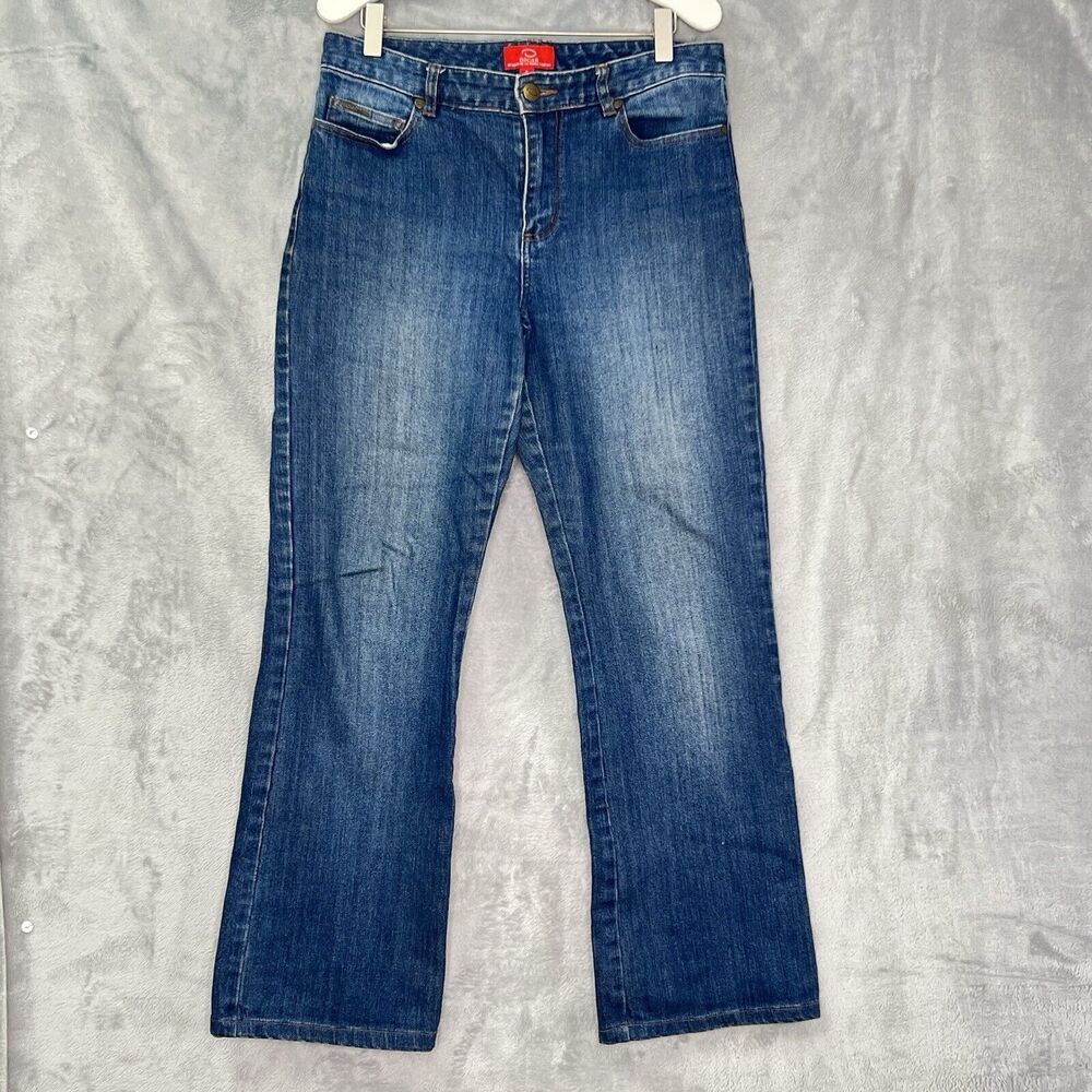 Oscar De La Renta Womens Sz 6‎ Wide leg Jeans Medium Wash Denim